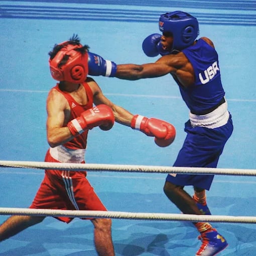 Dylan throwing a jab at USA Boxing competition
