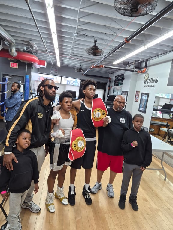 Eric, Omar, Gene and Pop — post-fight June 2026, I Believe Boxing Academy