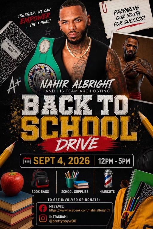 Nahir Albright — Back to School Drive