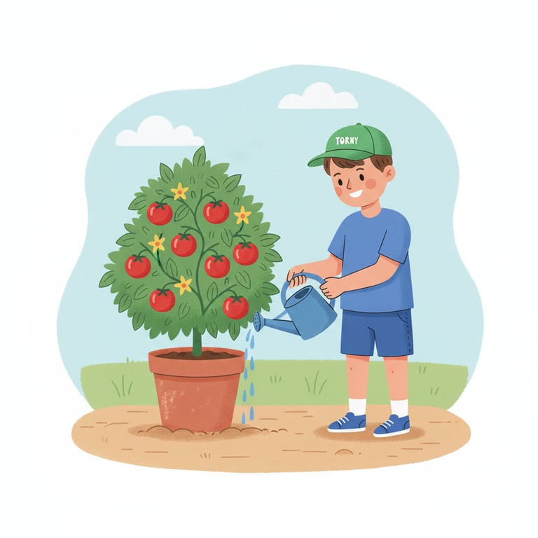 Spring tomatoes sprouting