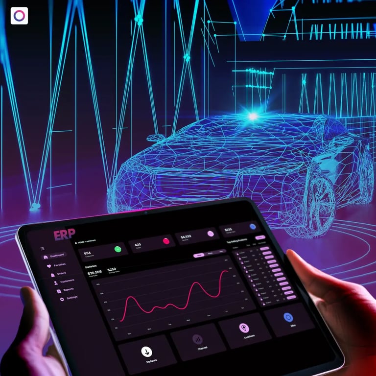 This image shows ERP for automotive industry.