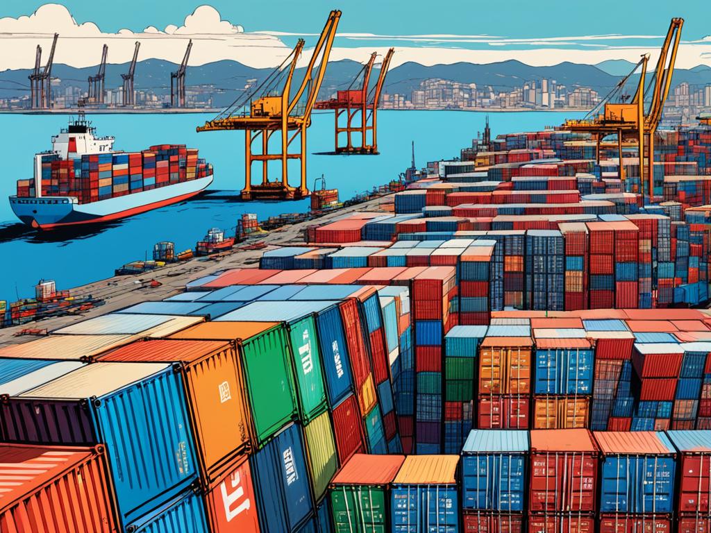Shipping containers ready for international removals to South Korea