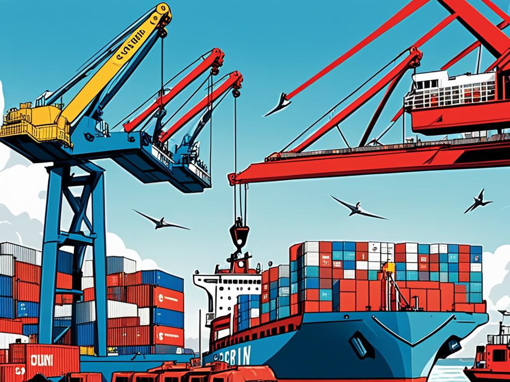 Overseas shipping company at port of entry to Belgium