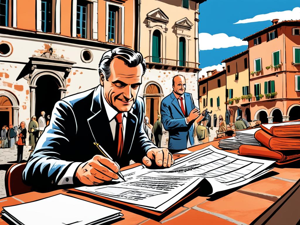 Notary in Pisa overseeing property transaction