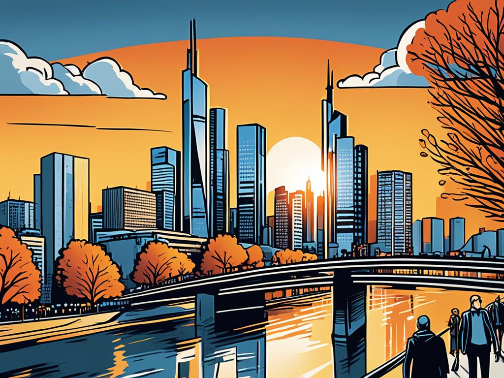 Frankfurt skyline symbolizing working in Frankfurt