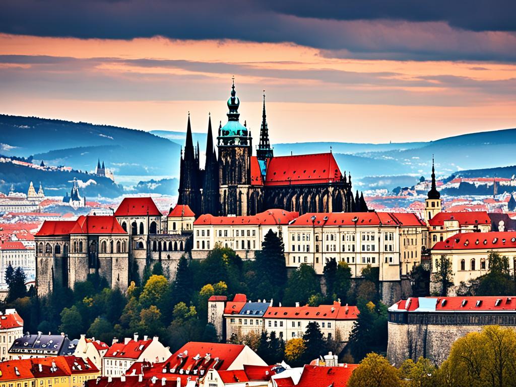 Prague Castle soaring above the city