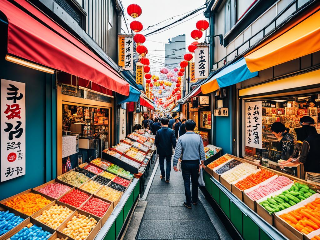 Vibrant neighborhood in Osaka