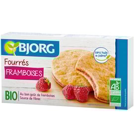 Био бисквити с пълнеж малина 175г