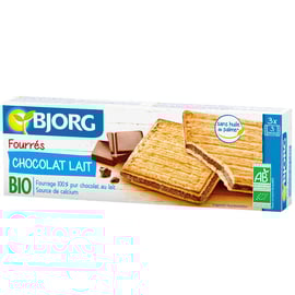 Био бисквити с пълнеж млечен шоколад 225г