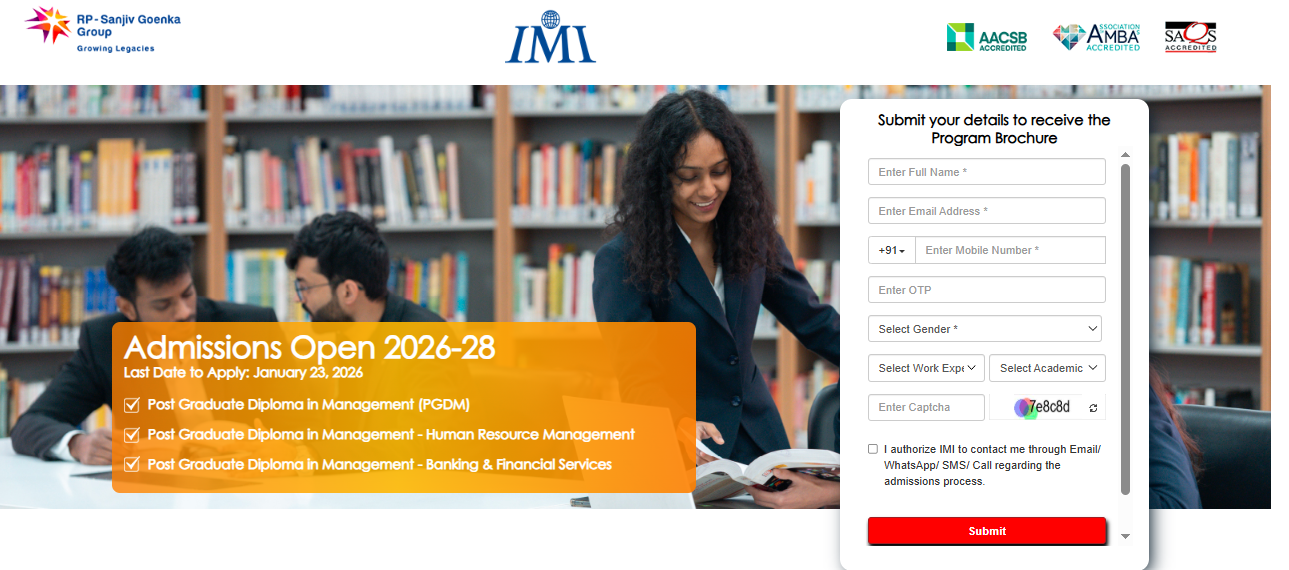 IMI Delhi Application Form