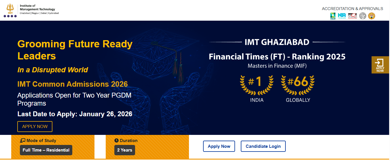 IMT Ghaziabad Login Page