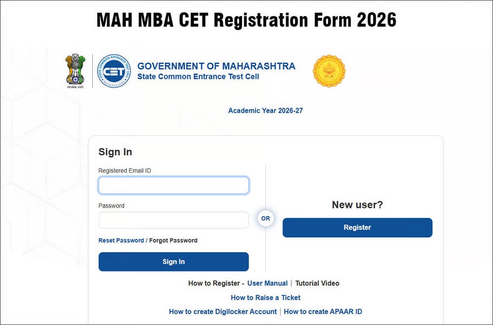 MAH MBA CET Form
