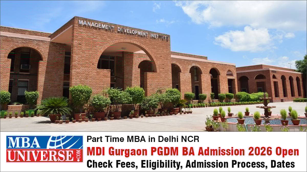 MDI Gurgaon Part Time MBA in Delhi NCR: Admission 2026 Open