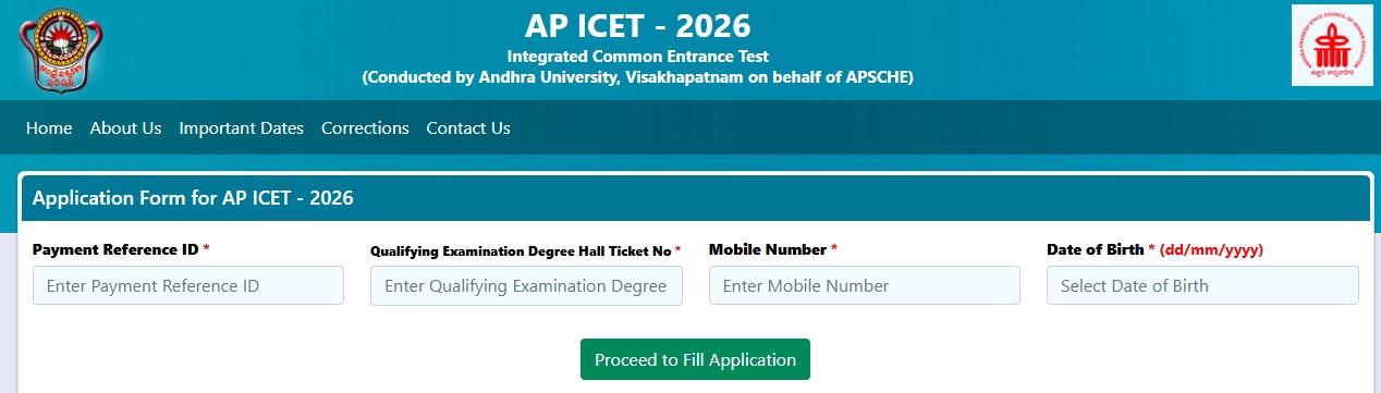 Step – 3: Fill Application (only after Fee Payment)