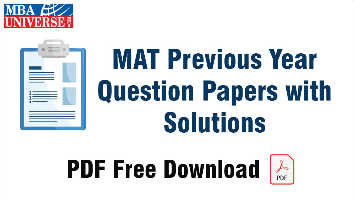 MAT Previous Year Question Papers with Solutions