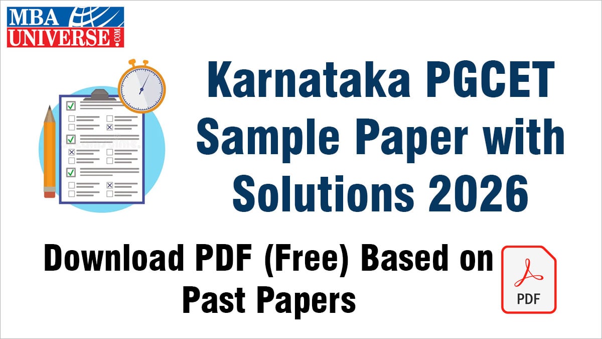 Karnataka PGCET Sample Paper with Solutions 2026