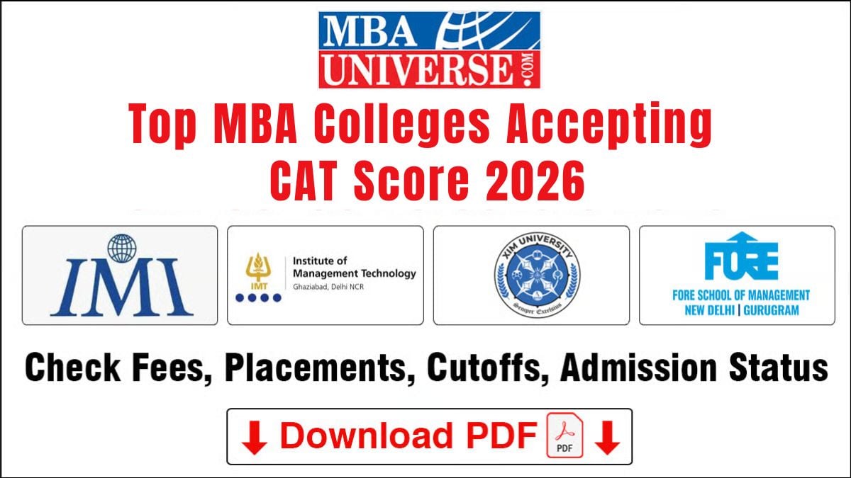 Top MBA Colleges Accepting CAT Score 2026