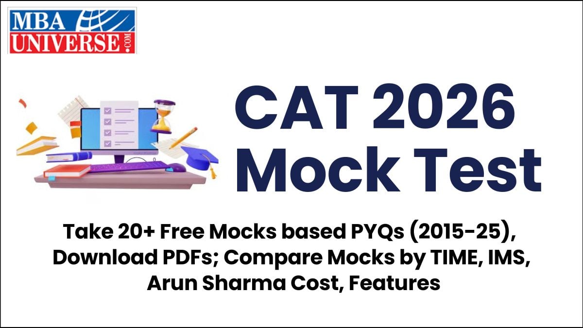 CAT Mock Test 2026: Take 20+ Free Mocks based PYQs (2015-25), Download PDFs; Compare Mocks by TIME, IMS, Arun Sharma Cost, Features