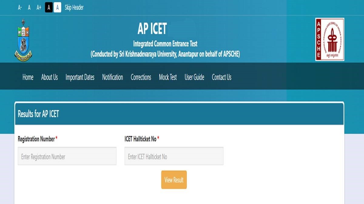 AP ICET Result 2026: Login Page 