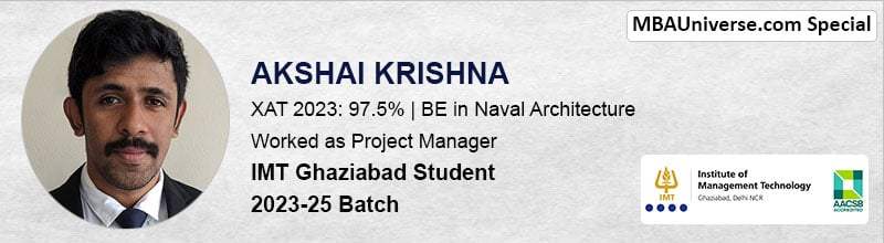 Akshai Krishna | XAT 2023: 97.5% | BE in Naval Architecture | Worked as Project Manager