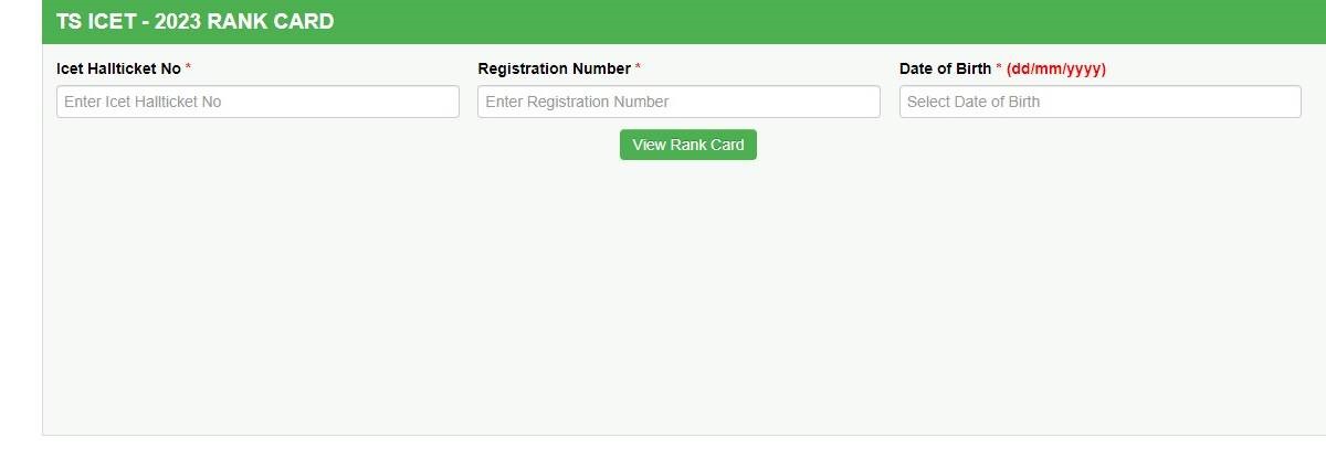 TG ICET Result Login Portal