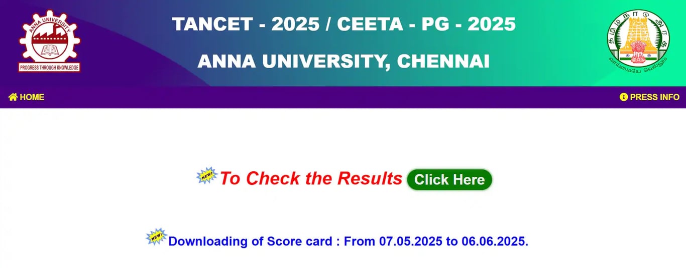 TANCET Exam Result