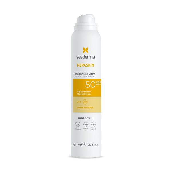 SESDERMA REPASKIN APSAUGINIS PURŠKIKLIS NUO SAULĖS KŪNUI SU SPF 50, 200 ML