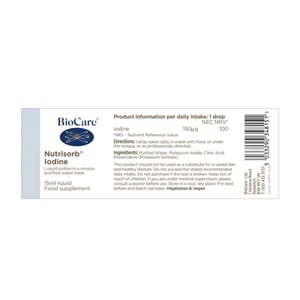 Biocare Nutrisorb®Liquid Iodine maisto papildai (Skystas jodas)