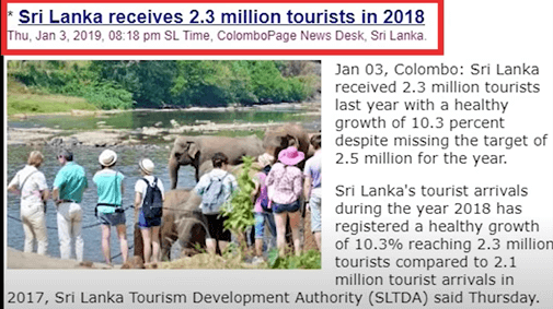 叮咚News｜分享新奇與樂趣 - K19圖八 斯里蘭卡觀光人數2018
