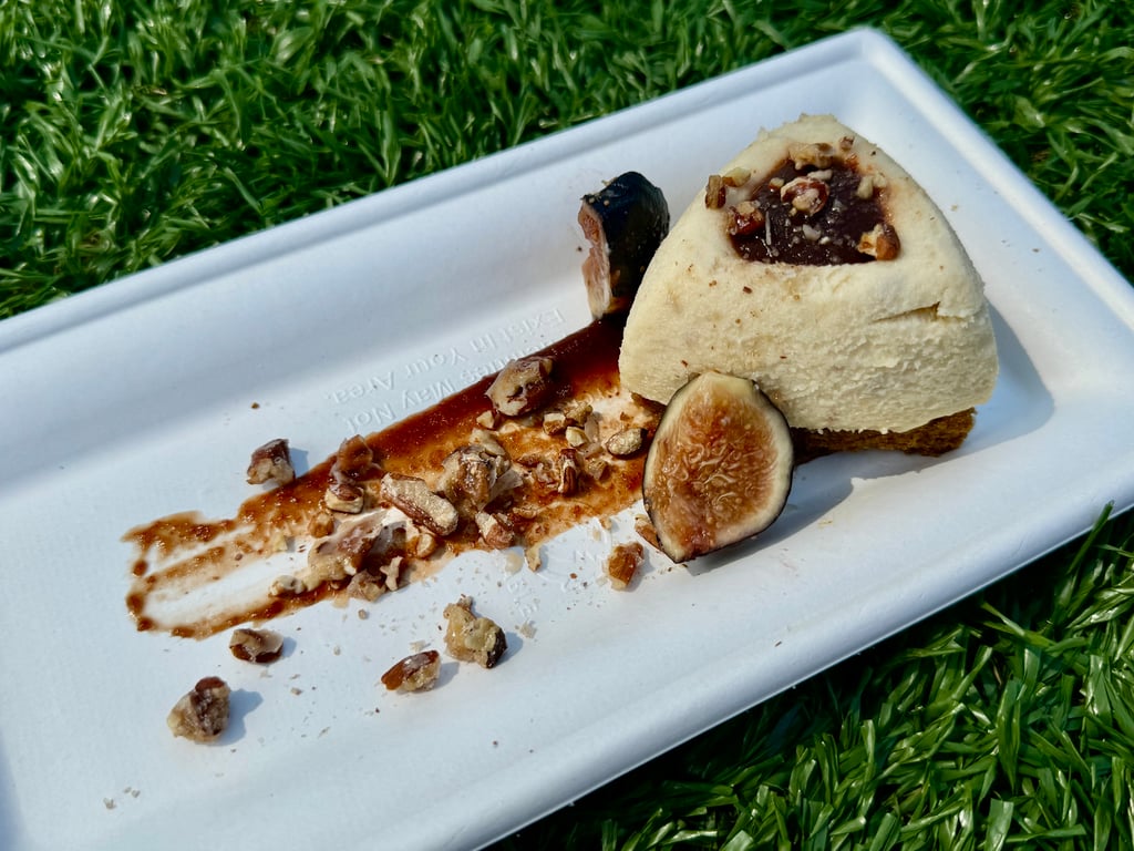 Boursin® Fig & Balsamic Cheesecake with Pomegranates and Candied Pecans