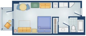 Boardwalk Deluxe Studio Villa Floor Plan