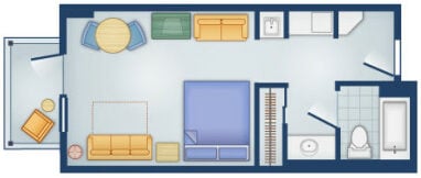 Boardwalk Deluxe Studio Villa Floor Plan