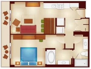 Copper Creek One-Bedroom Villa Floor Plan