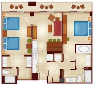 Copper Creek Two-Bedroom Villa Floor Plan