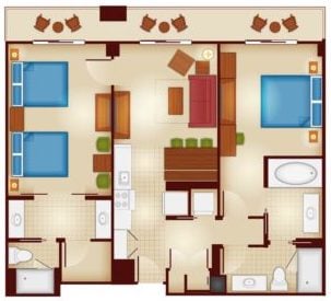 Copper Creek Two-Bedroom Villa Floor Plan
