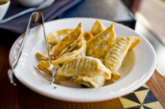 Pork Dumplings tossed in Garlic-Ginger Sauce. Photo courtesy Tom Bricker