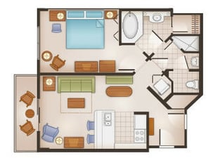 Disney's Saratoga Springs Resort 1-Bedroom Villa