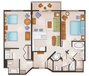 Disney's Saratoga Springs Resort 2-Bedroom Villa