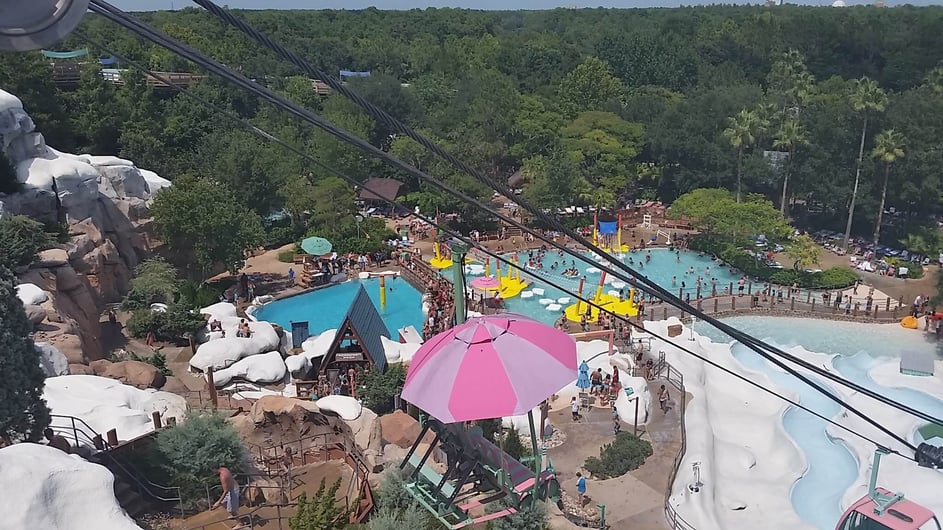 Blizzard Beach pools and water slides.
