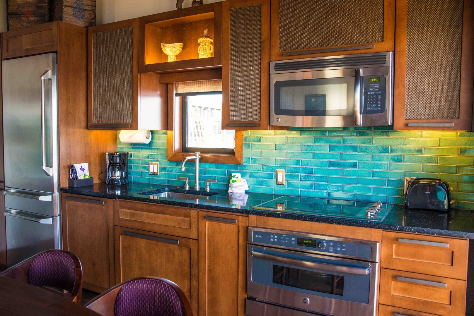 A compact kitchen inside a bungalow
