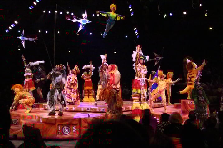 Festival of the lion king cast on stage performing
