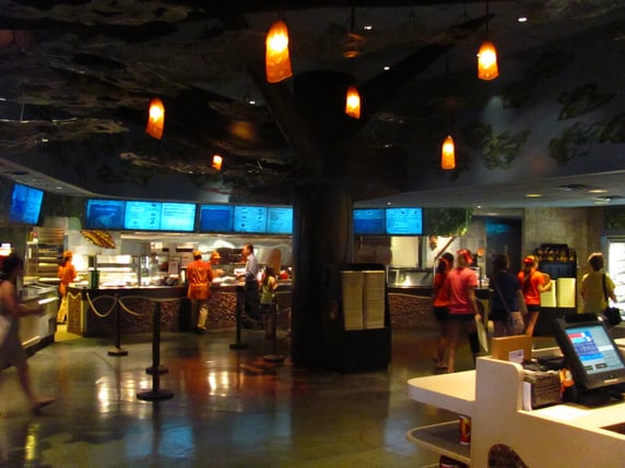 The Mara food ordering area with no wait