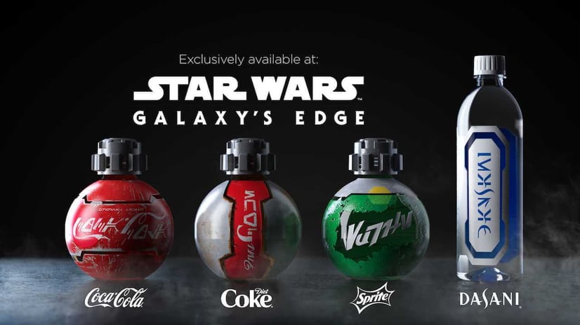 Star Wars Land Coke, Diet Coke, Sprite, and Dasani Bottles
