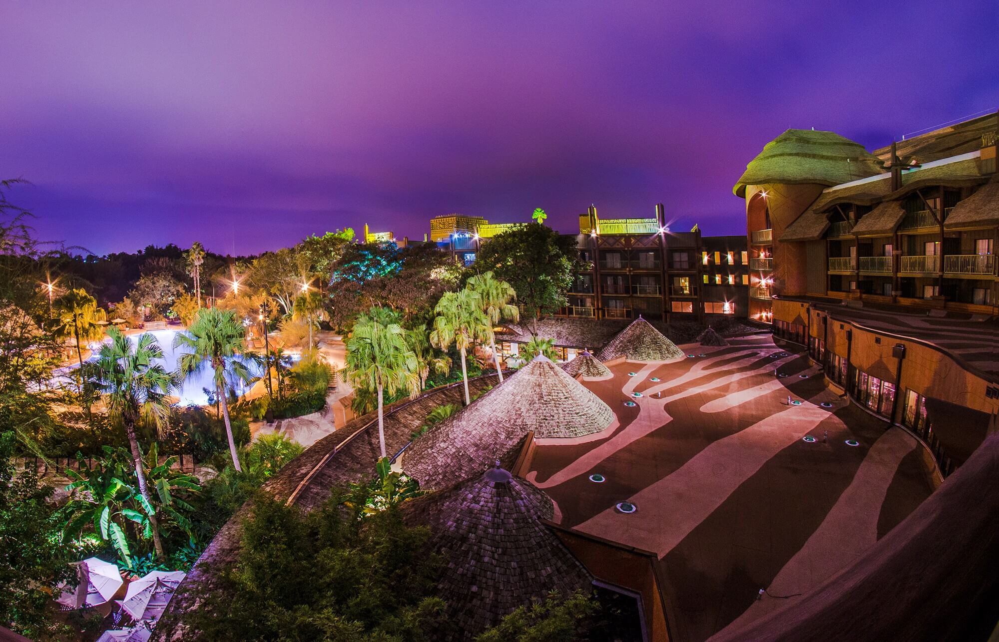 Animal Kingdom Lodge Jambo House View at Night