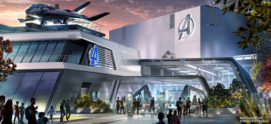 Avengers ride at disney land mockup art