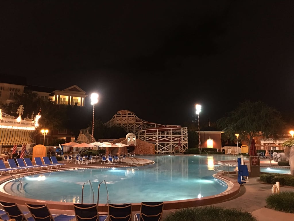 Boardwalk Pool at nighttime