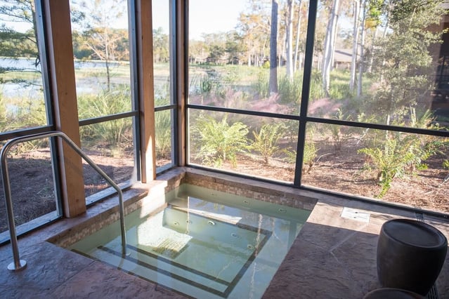 Hot tub view at the Wilderness Lodge DVC Villas