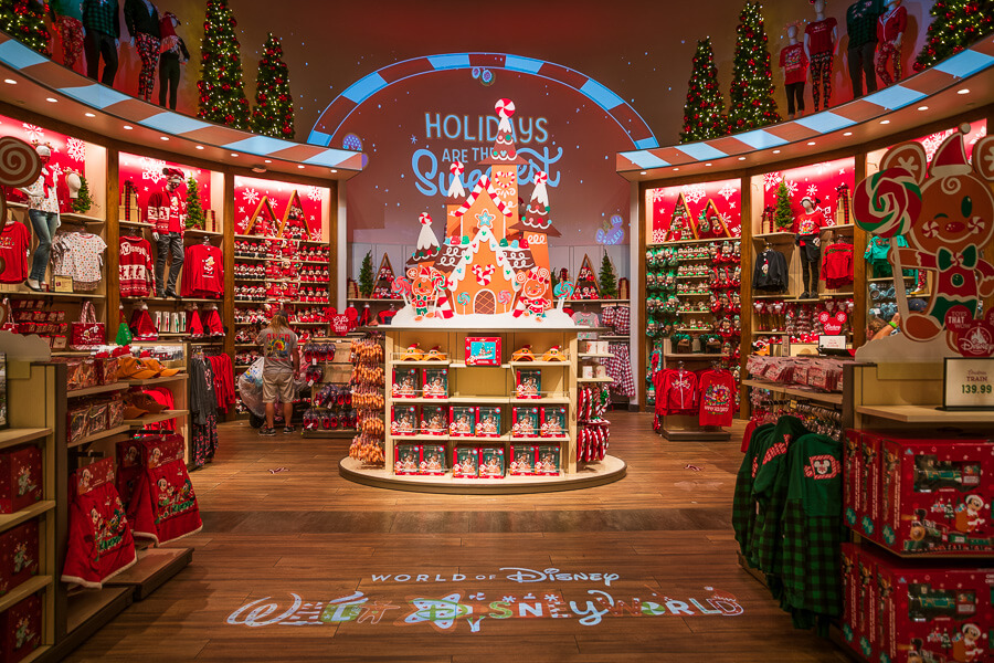 Christmas shopping inside Disney World
