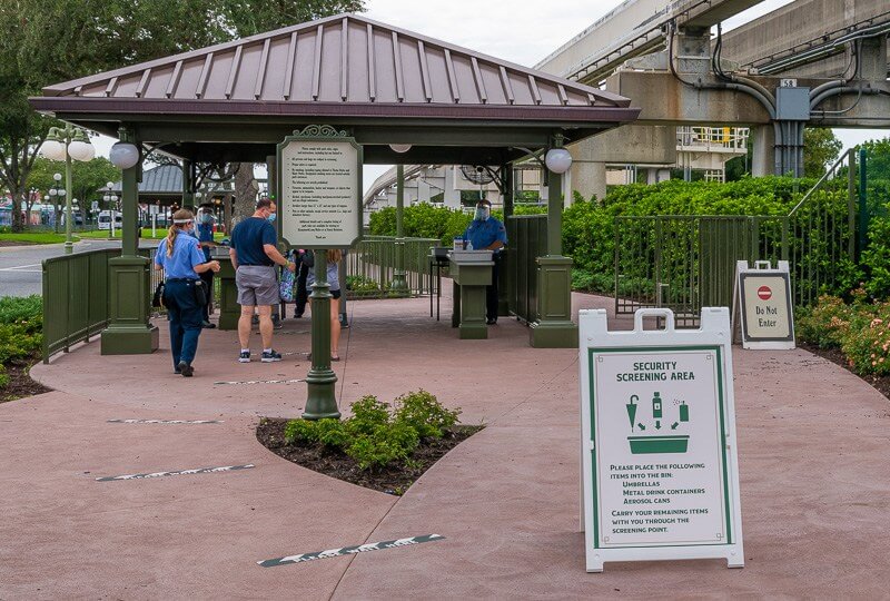 Screening area at the entrance to Walt Disney World