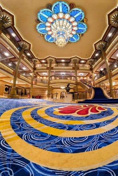Inside a Disney Cruise ship lobby